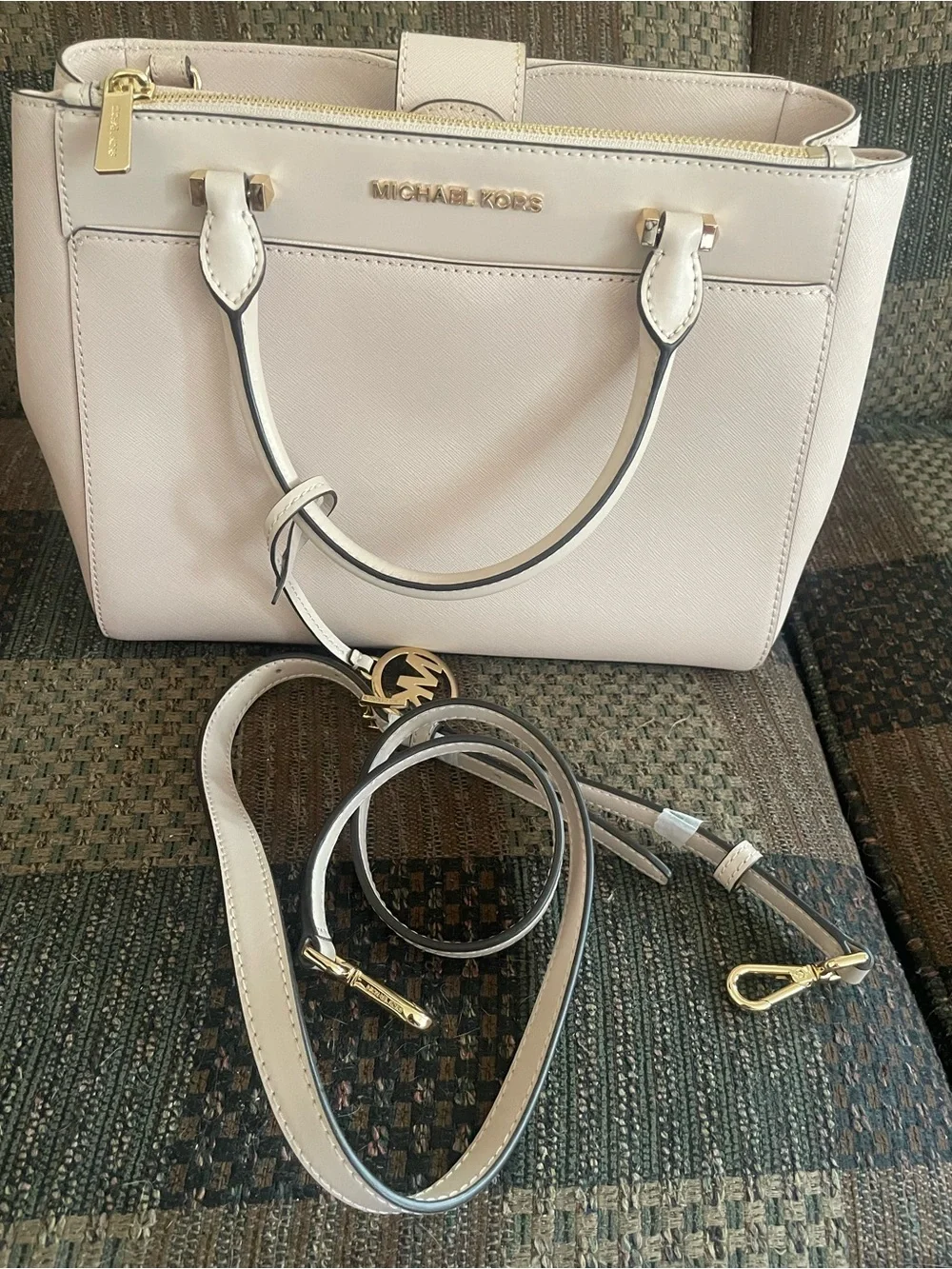 Michael Kors Adrienne Large Saffiano Leather Satchel